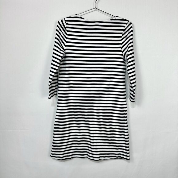 H&M Cotton Jersey Dress Black/White Stripped Halloween Beetlejuice WM Small - Picture 2 of 3